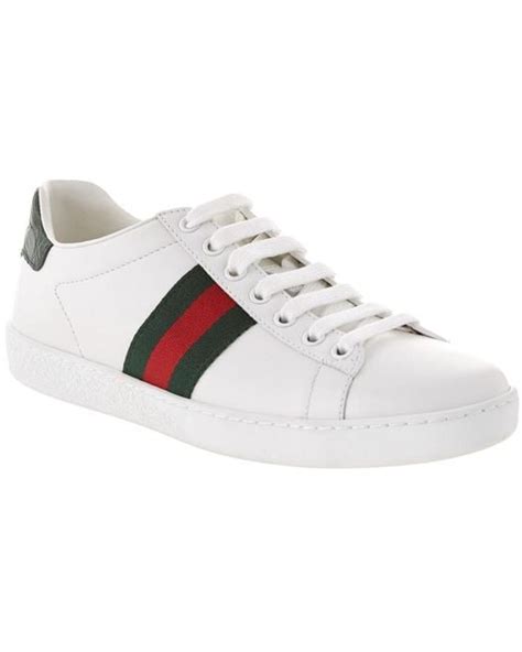 Gucci Ace Leather Sneaker In White Lyst Uk
