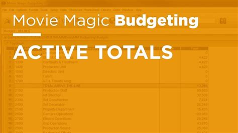 Please feel free to ask about all the items which go into and/or are derived from a budget. Legacy Movie Magic Budgeting - Active Totals - YouTube