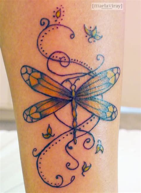 Leaves And Dragonfly Tattoo On Leg Sleeve Dragonfly Tattoo Leg