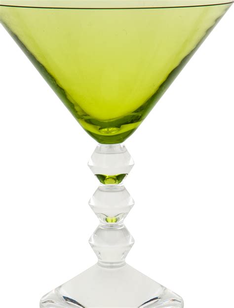 Baccarat Vega Olive Green Martini Glass Tabletop And Kitchen