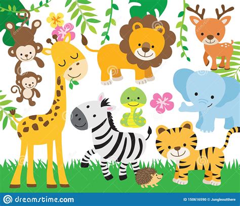 Safari Jungle Animal Vector Illustration Vektor Abbildung - Illustration von illustration ...