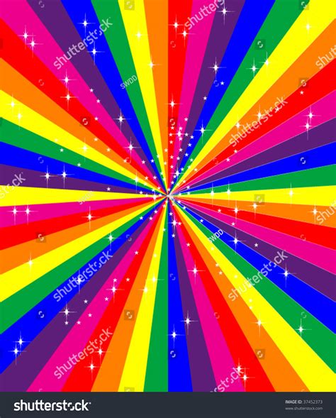 Rainbow Starburst Background Vector 37452373 Shutterstock