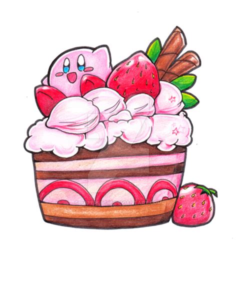 Kirbys Cake By Paperlillie On Deviantart Kirby Cake Drawing Drawings