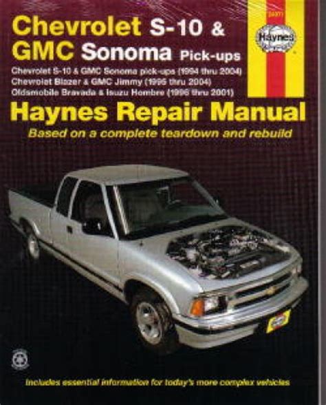 Chevrolet Gmc S 10 Sonoma Haynes Pick Up Truck Repair Manual 1994 2004