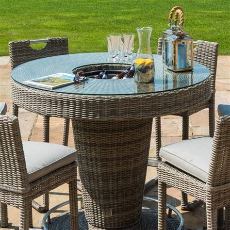 Grey rattan ice bucket coffee table. Maze Rattan Sorrento Grey Garden Bar Table With Ice Bucket ...