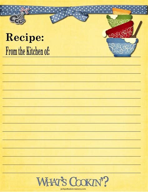 Free Recipe Card Templates Lovely Recipe Cards Pink Polka Dot Creations