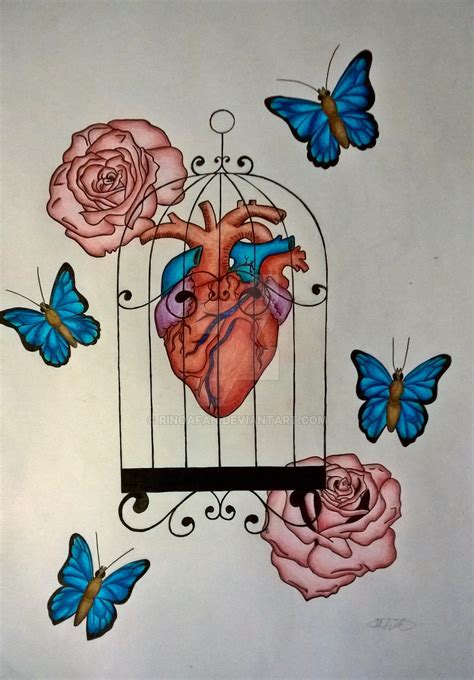 Caged Heart Inkedcoloured By Rinoafan On Deviantart