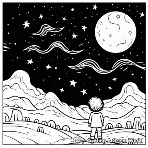 Night Sky Coloring Pages Free And Printable