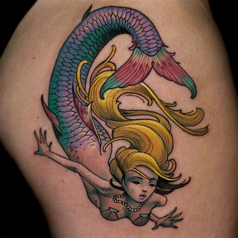 Thievinggenius “ Tattoo Done By Curtis Burgess ” Mermaid Tattoos Mermaid Tattoo Designs