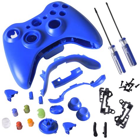 Blue Replacement Kit Xbox 360 Controller Shell Button Parts With