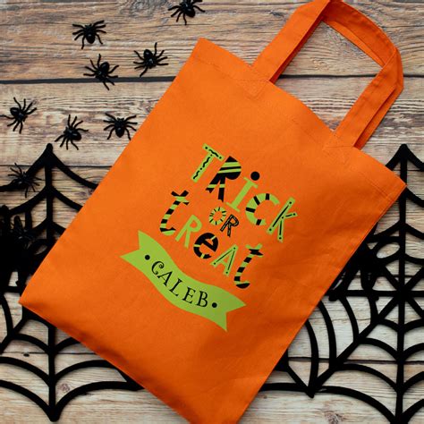 Personalised Trick Or Treat Bag Halloween Bags Stickerscape Uk