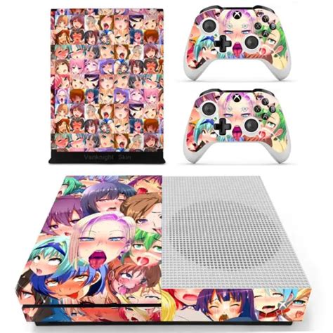 XBOX ONE SLIM Console Controllers Anime Girls Ahegao Vinyl Skin Decals