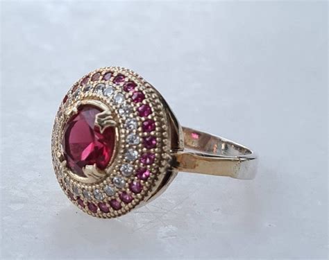 Vintage Ruby Ring Sterling Silver Ruby Ring Antique Ring Etsy