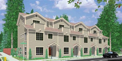 4 Unit Row Home With Rear Garage 38022lb Architectural Designs