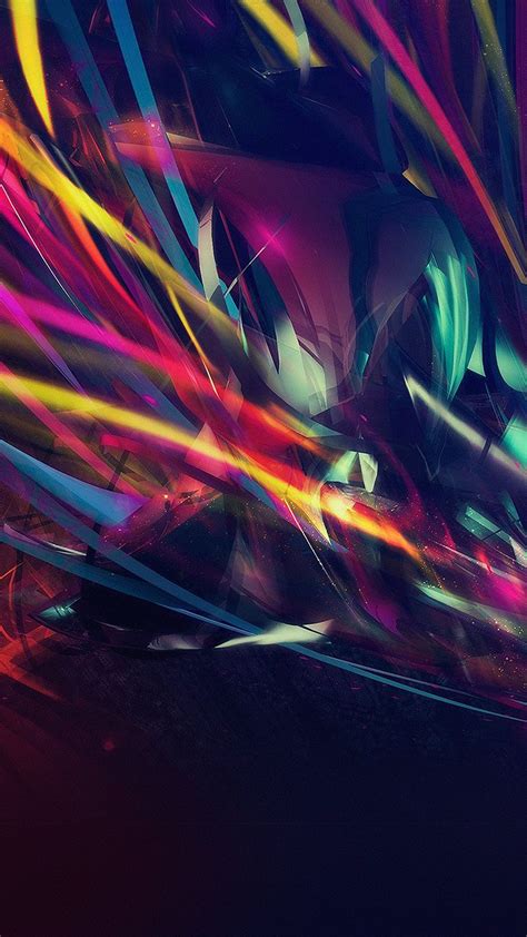 Colorful Line Abstract Art Dark Pattern Iphone 6 Wallpaper Download