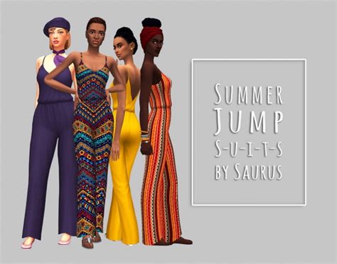 Summer Jumpsuit Collection At Saurus Sims Sims Updates