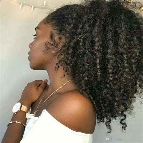 100virgin Human Hair Full Natural African Puff Kinky Curly Drawstring