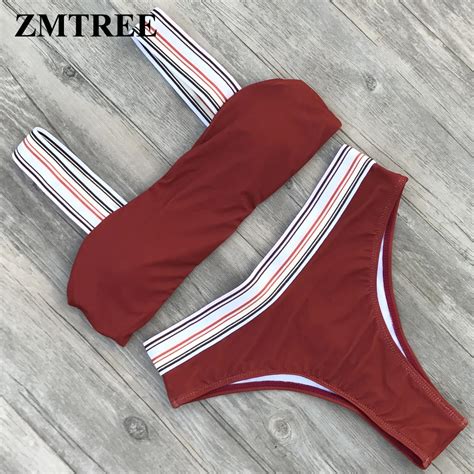 Zmtree High Leg Bikinis Set 2018 Swimwear Women Bathing Suit Bandage
