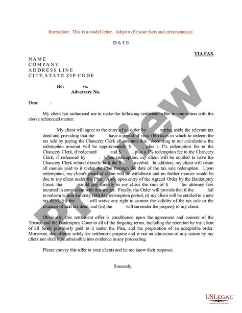 San Antonio Texas Sample Letter For Settlement Offer Authorization Of