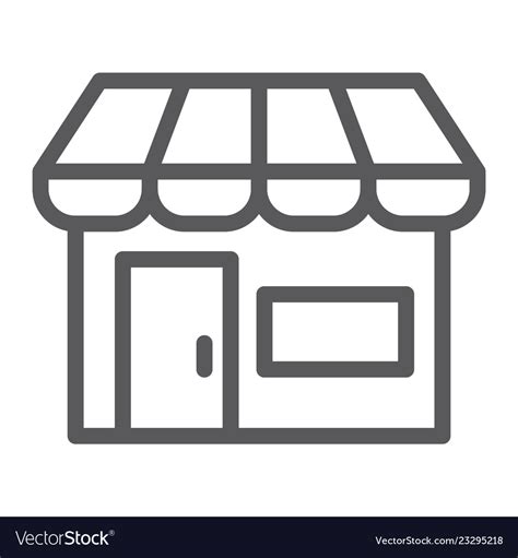 Marketplace Line Icon Shop And Store Market Sign Vector Image