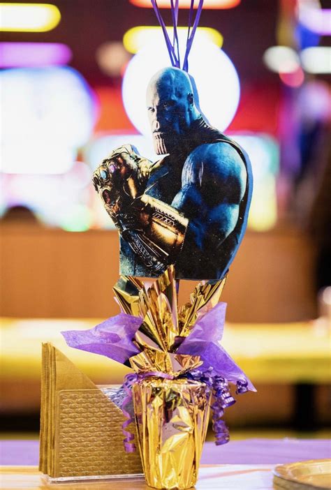 Thanos Center Pieces Avengers Themed Party Avenger Birthday Party Avengers Birthday