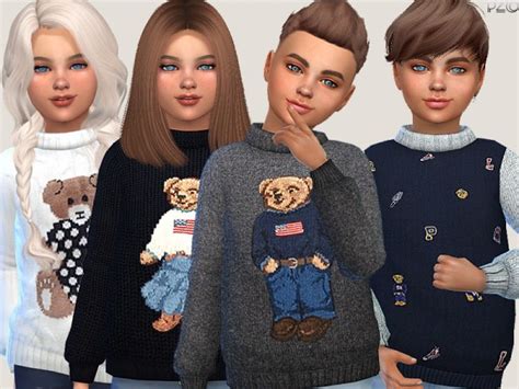 The Sims Resource Teddy Bear Sweaters For Children By