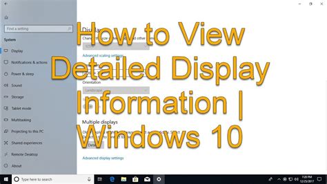 How To View Detailed Display Information Windows 10 Youtube