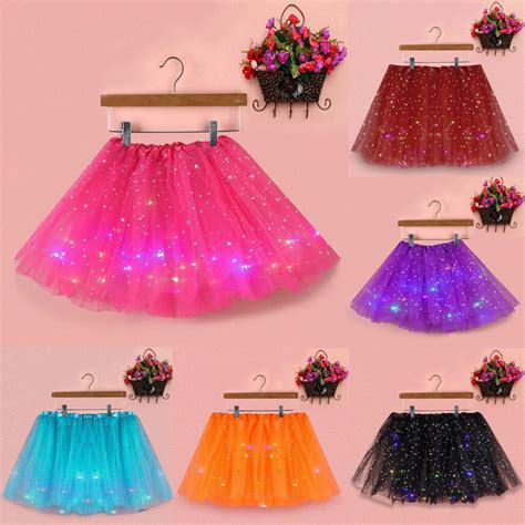 flower fairy luminous costume for women light up tutu magic led skirt glow headband party t
