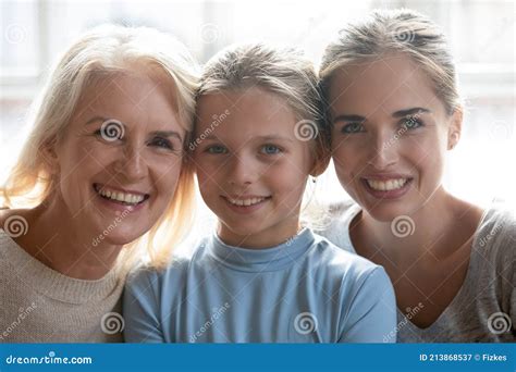 Portrait Of Happy Three Generations Of Women Stock Image Image Of Adult Little 213868537