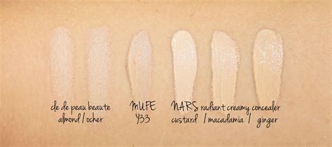Concealer Swatches Cle De Peau Beaute Mufe Nars The Beauty Look