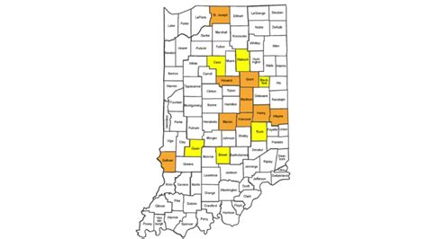 15 Indiana Counties Under Travel Advisories Or Watches In Order To Slow