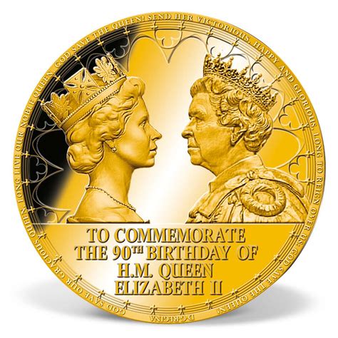 Queen Elizabeth Ii 90th Birthday Commemorative Coin Gold Layered