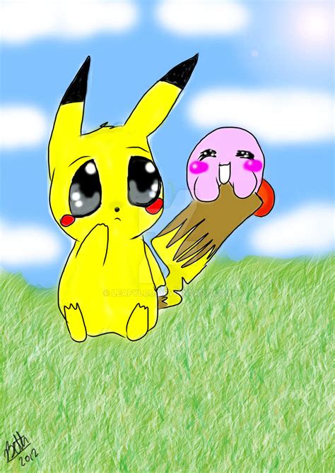 Pikachu And Kirby By Leafyloo On Deviantart