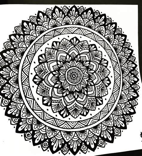 Mandala Pattern Black And White Mandala Zentangle Design Sacred