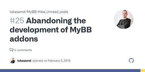 Abandoning The Development Of Mybb Addons · Issue 25 · Lukasamdmybb