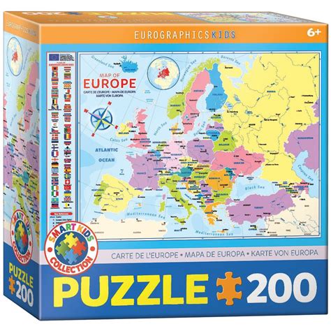 Eurographics Puzzle Karte Von Europa 200 Teile Puzzle Puzzleteile