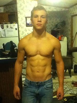 Shirtless Male Beefcake Muscular Frat Boy Shot Great Pecs Abs Photo X