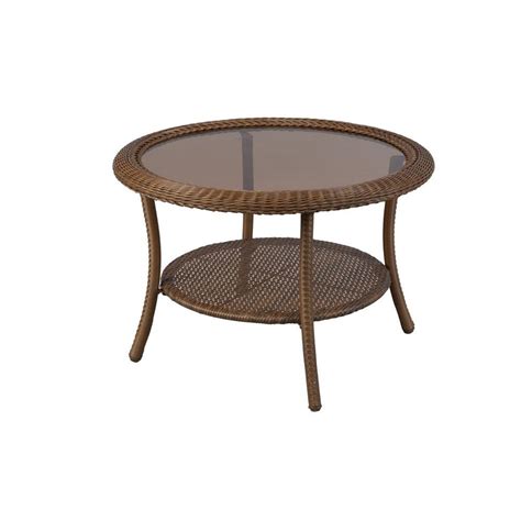 This outdoor wicker coffee table from dimar is perfect for tea time and conversation out in the garden. Hampton Bay Spring Haven 30 in. Brown All-Weather Wicker ...