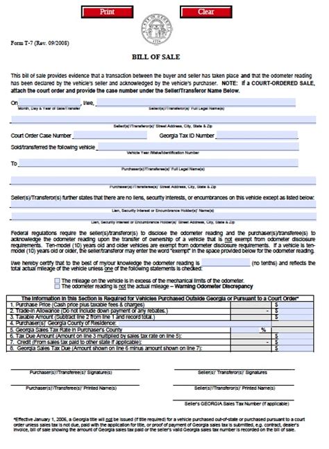 Download Georgia Bill Of Sale Forms And Templates Wikidownload