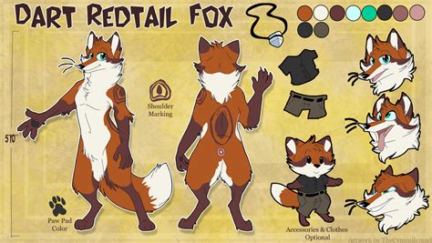 Comm Dart Redtail Fox Reference Sheet By Thecynicalhound On Deviantart
