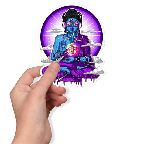 Psychedelic Psytrance Buddha Trippy Festival Sticker Psychonautica