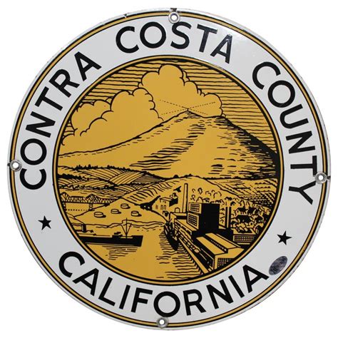 Contra Costa County California Truck Door Porcelain Sign For Sale At