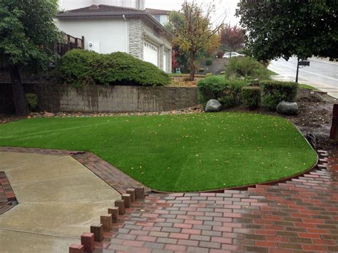 This is a lovely rock border, don't you agree? Synthetic Lawn Alameda, California Landscape Rock ...