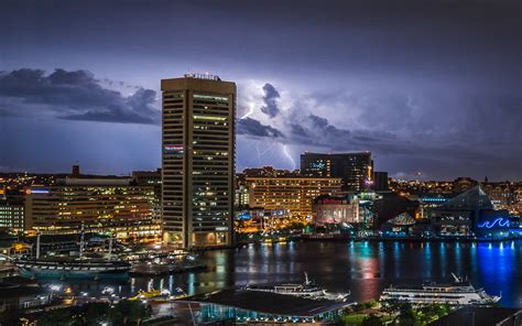 Wallpaper Landscape City Cityscape Night Water Building