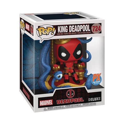 Funko Pop Marvel Heroes King Deadpool On Throne Px Exclusive Deluxe