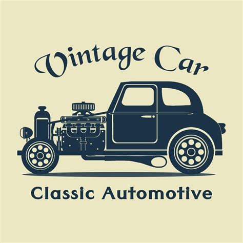 Vintage Auto Logo Met De Titel Vintage Car Classic Automotive