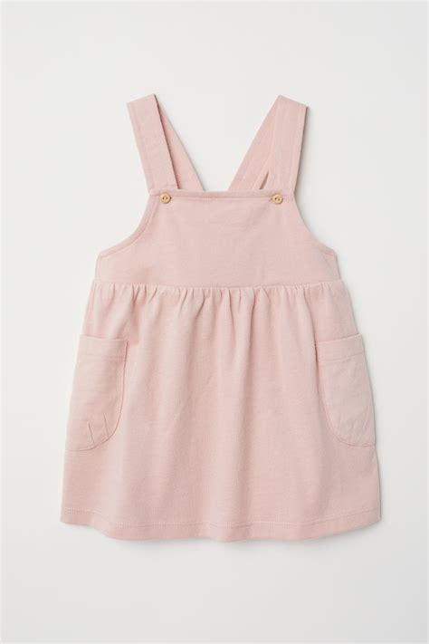 Cotton Dungaree Dress Powder Pink Kids Handm Gb