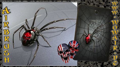 Airbrush By Wow No745 3 Skull Spider English Commentary Youtube