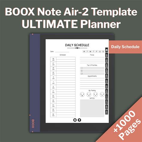 Boox Note Air 2 Templates Ultimate Planner For Boox Note Etsy