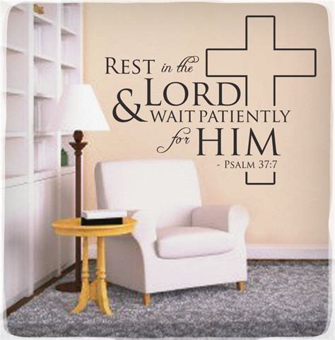 Rest In The Lord Wall Decal Sticker Psalm 377 Christian Bible Quote